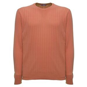 Gaudenzi Long-Sleeved Orange Ribbed Cotton Sweater